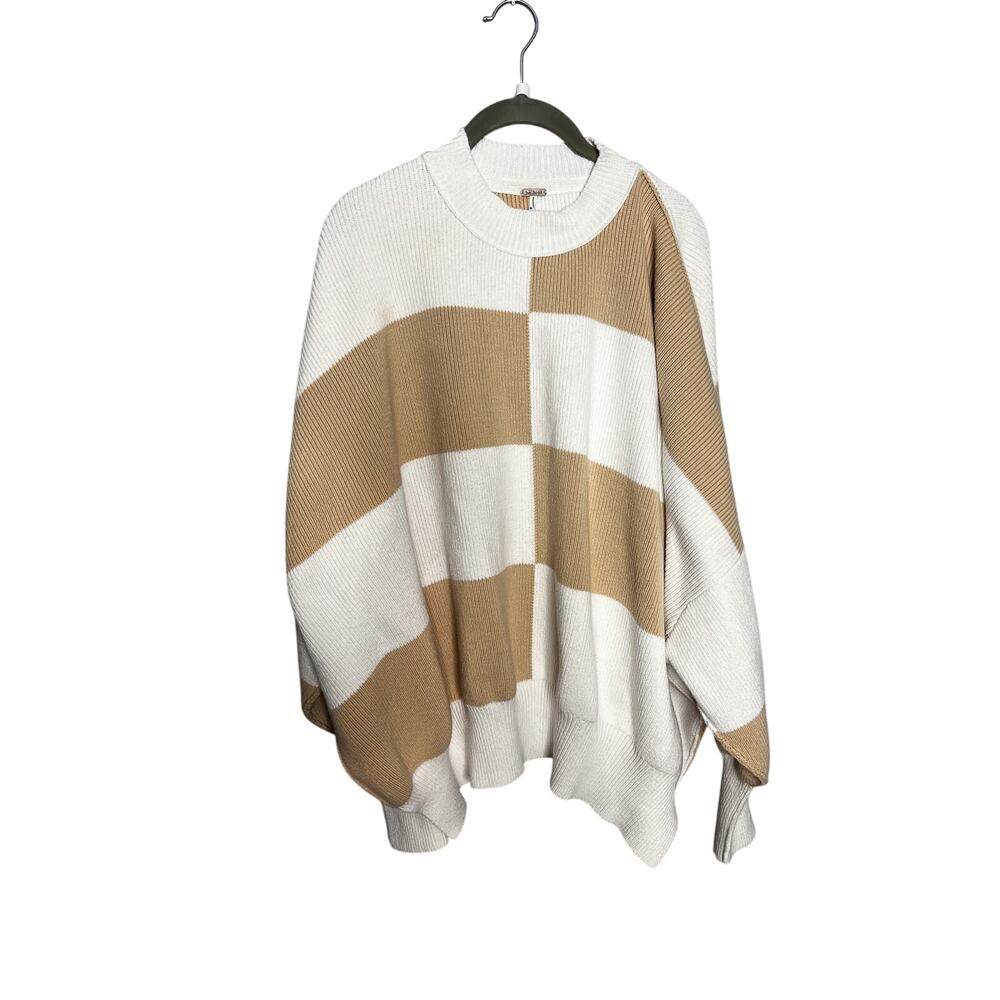 Free People Easy Street Tunic Checked Oversized Sweater Size Small - Picture 5 of 11